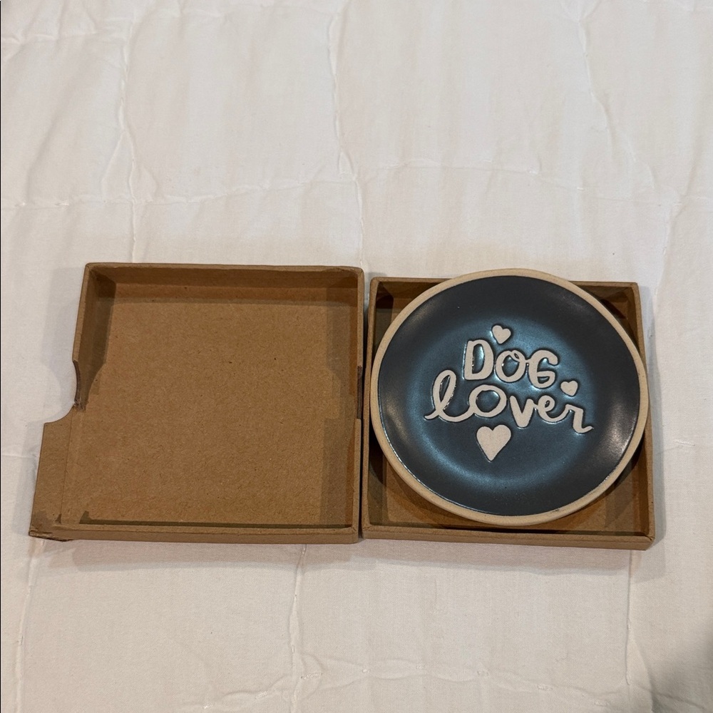 Dog Lover Grey and Cream Decorative Small Plate